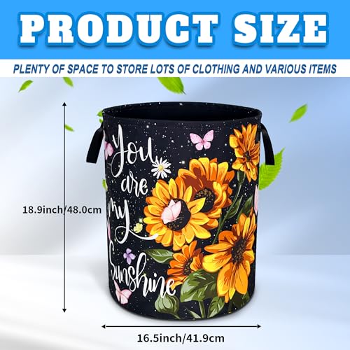 You Are My Sunshine Sunflower Laundry Basket Oxford Cloth 18.9 x 16.5 Inch (You Are My Sunshine Sunflower)