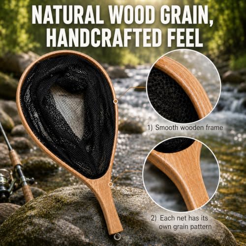 Handmade Wood Landing Net (Large)