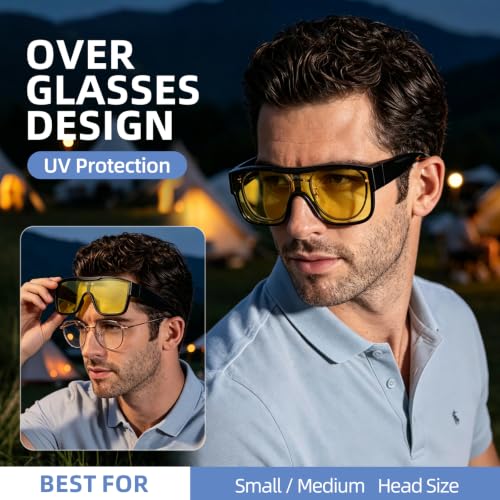 Polarized Fit Over Glasses Sunglasses for Men Women UV Protection (05-yellow)