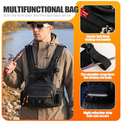 Fishing Chest Pack with Rod Holde