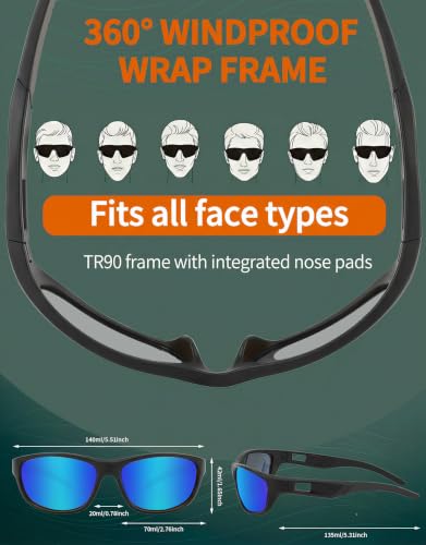 0.8 oz Polarized Sports Sunglasses for Men Women