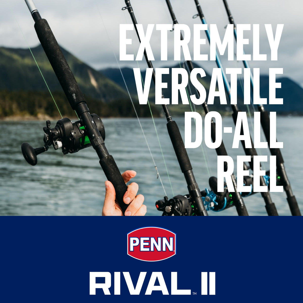 Rival II Level Wind Conventional Fishing Reel (New Model / 15 - Line Counter)