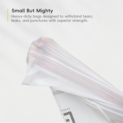 1.6 Gallon / 3-6 Liter, 80 Count Small Drawstring Trash Bags, Extra-Strong Unscented Garbage Bags, Easy-Dispense Roll for Kitchen & Household Use, Resists Tears, Leaks and Punctures, Code A, White (80 Count (Pack of 1) / 1.6 Gallon Bags/Code A)