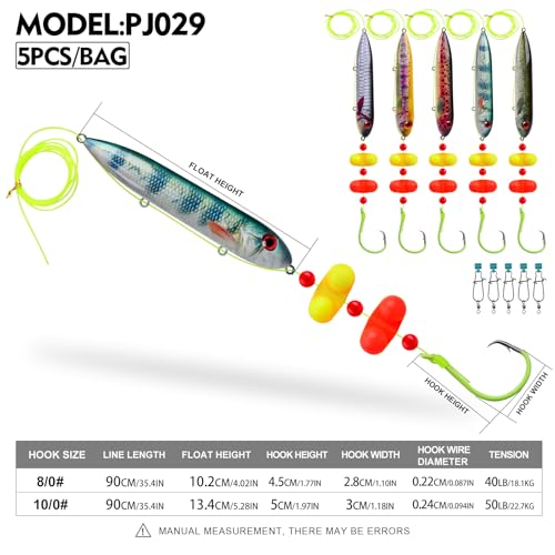 Catfish Bait Fishing Rigs Floats (E-Mixed pack of 5 pcs / 10/0 Hook)