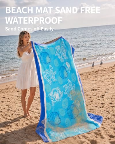 Sandproof Beach Blanket 83x79IN (Blue / 79" X 83"（1-4person）)