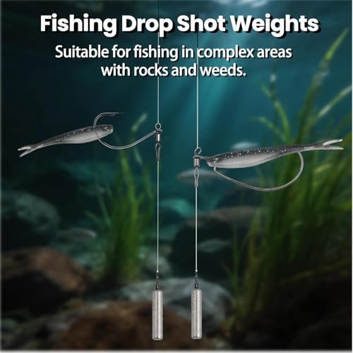30 60Pcs Swivel Drop Shot Hooks Kit (Assorted Size)