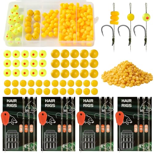 65 215PCS Carp Fishing Rig Kit Hair Rigs Carp Bait Fishing Equipment Accessories #2#4#6#8