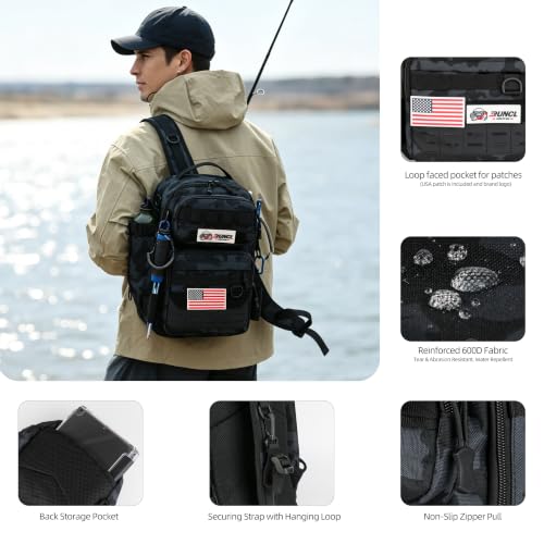 Fishing Tackle Backpack (Black Camo)