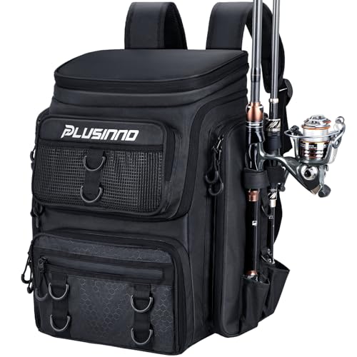 Fishing Tackle Backpack with Rod Holders