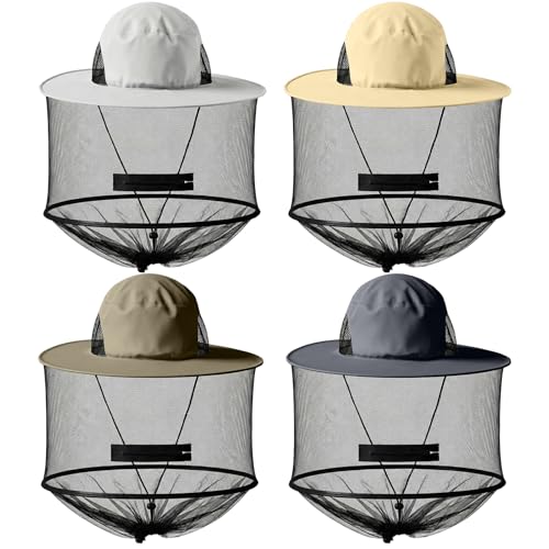Mosquito Net Hat Sun Hat Mesh Fishing Bucket Cap Garden Bug Cap Face Cover with Zipper for Men Women