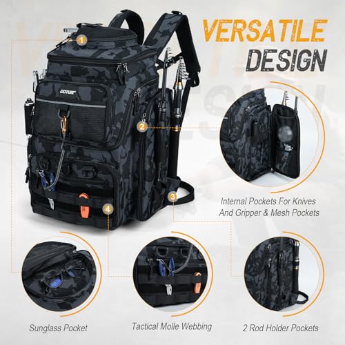 Fishing Backpack with Cooler (A2:camo(without Tackle Boxes))