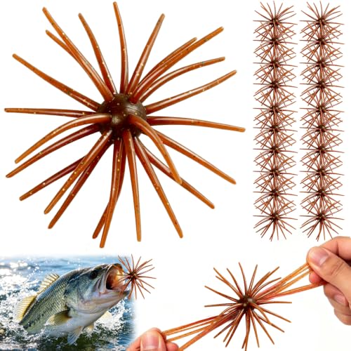 20 PCS Urchin Baits for Bass Fishing (Flashing brown / XL-4.33inch（20PCS）)