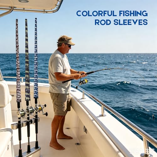 Neoprene Fishing Rod Sleeve Rod Socks for Fishing Poles Protector Storage for Spinning Fishing Rod Casting Rod
