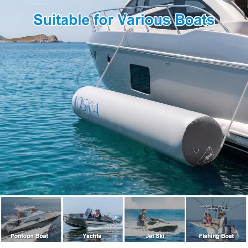 6FT 10FT Inflatable Boat Fenders for Docking (10'x18" Dark Grey)