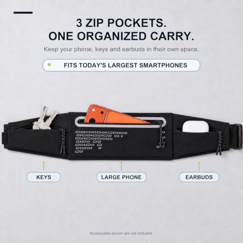 Running Belt Fanny Pack Men Women (Black)
