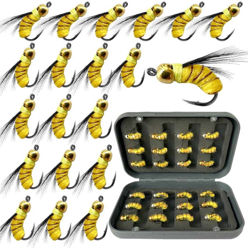 24Pcs Fly Fishing Flies Trout Lures Fishing Tackle Fly Fishing Flies with Boxed Trout Bass Artificial Fish Bait