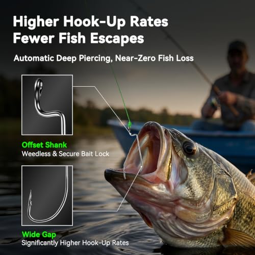 Offset Worm Hooks for Bass Fishing Hooks