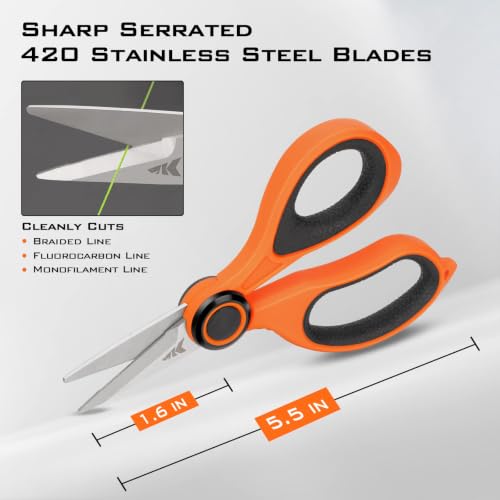 Kalibrate Patented Fishing Line Spooler with Scissors (F: Line Spooler & Scissor - Orange)