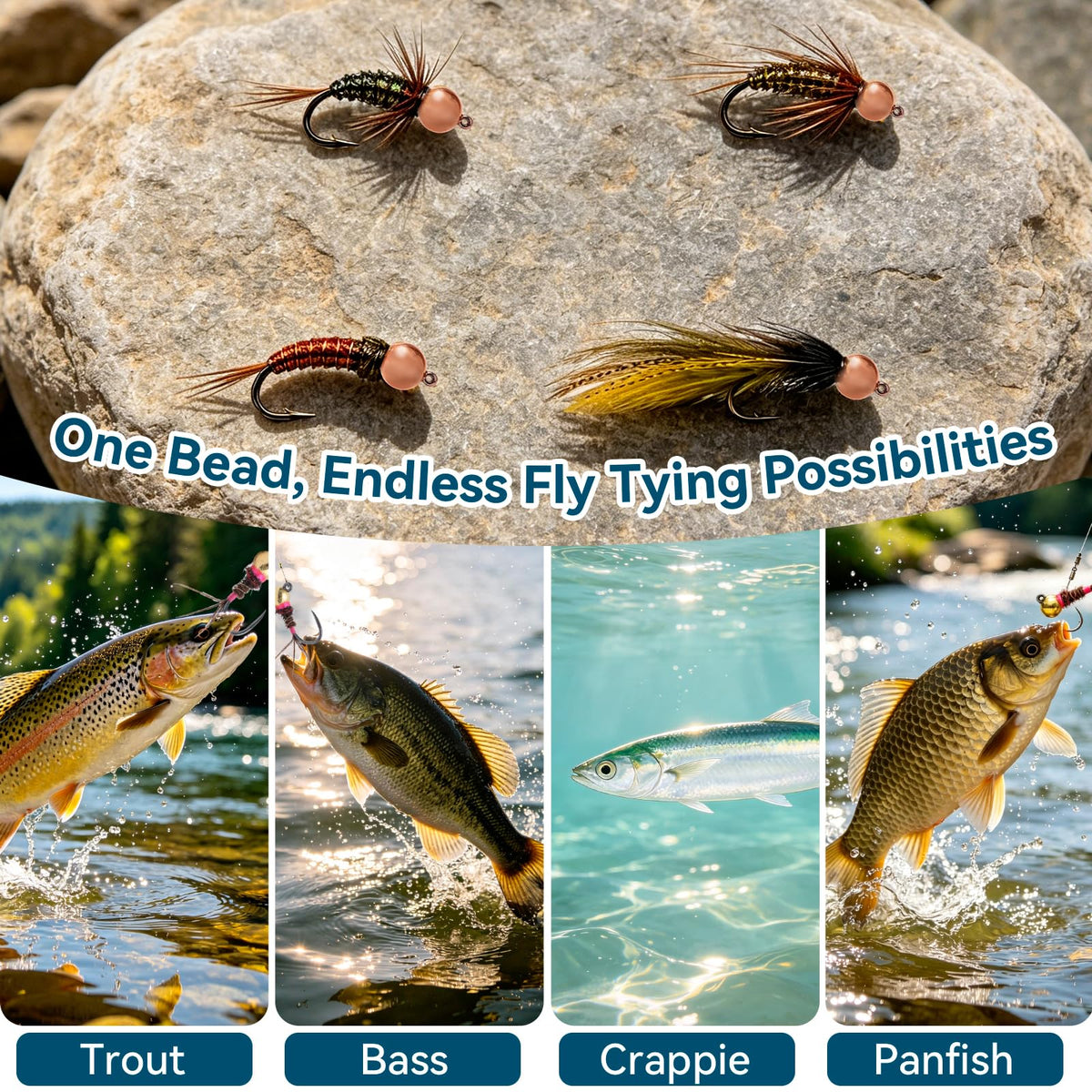 Tungsten Beads for Fly Tying Materials 50pcs Faster Sinking Deeper 13 Sizes (Copper / 4.0MM)