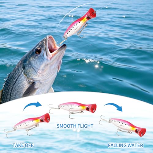 Large Top Water Popper Lure (4pcs Multicolor)