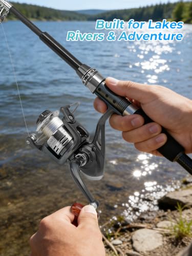 6Ft Telescopic Spinning Fishing Rod and Reel Combo (6FT-Full Kit)