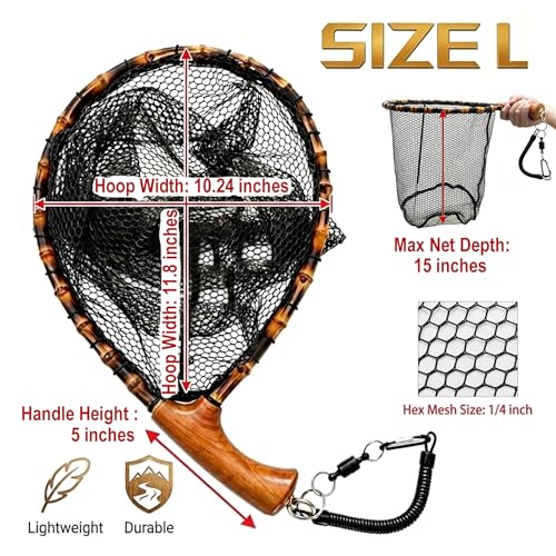 Floating Handcrafted Bamboo Fly Fishing Landing Net