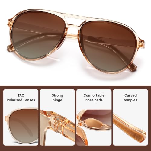 Women's Polarized Aviator Sunglasses Tangle (Tea)
