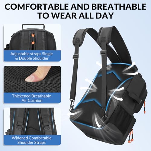 20L Waterproof Fishing Backpack with Tackle Boxes