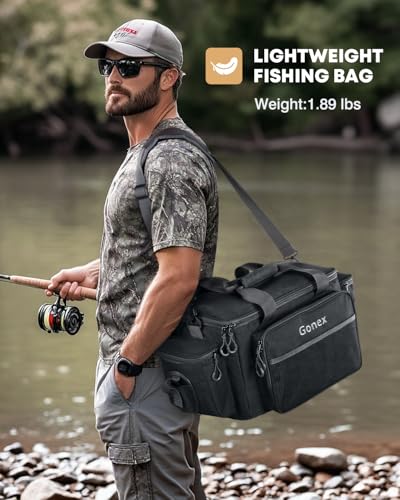 Fishing Tackle Bags for Saltwater & Freshwater (Black)