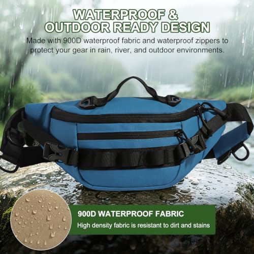 Khaki Fishing Waist Fanny Pack with Fishing Scale