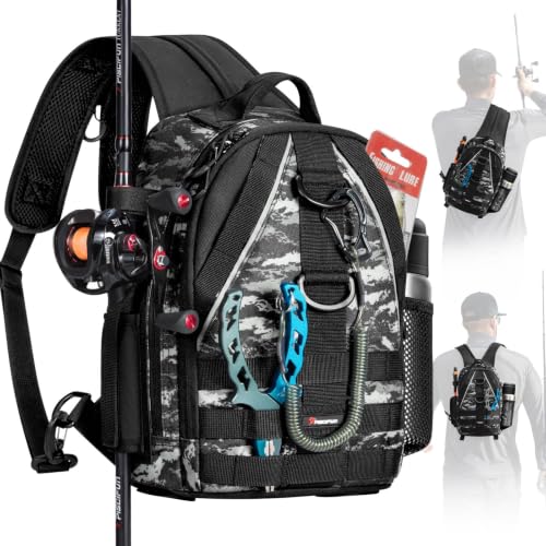 Fishing Backpack (Black Camouflage / Standard)