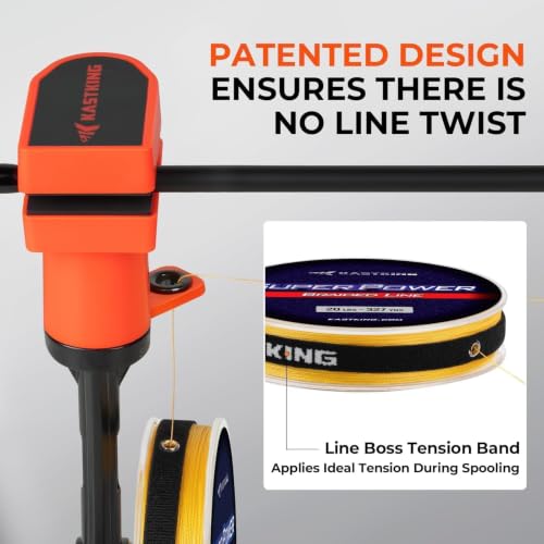 Kalibrate Portable Fishing Line Spooler (H: Line Spooler - Orange (Rod & Table Mode))