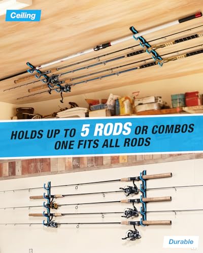Fishing Rod Rack (Blue / 3 pack holds up 15 rods)