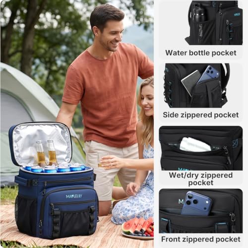 Insulated Backpack Cooler Leakproof Lunch Backpack (Dark Green)