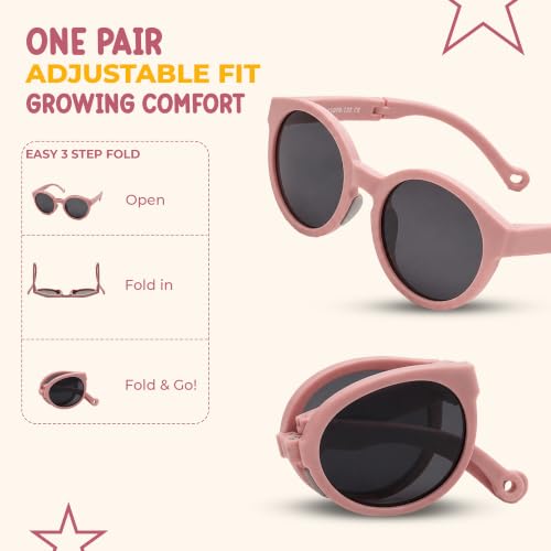 Kids Polarized Sunglasses for Boys & Girls (Blush Pink)