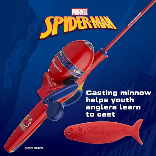 Marvel Spiderman Kit 2'6" Spincast Combo for Kid (Marvel Spider-Man Beginner)