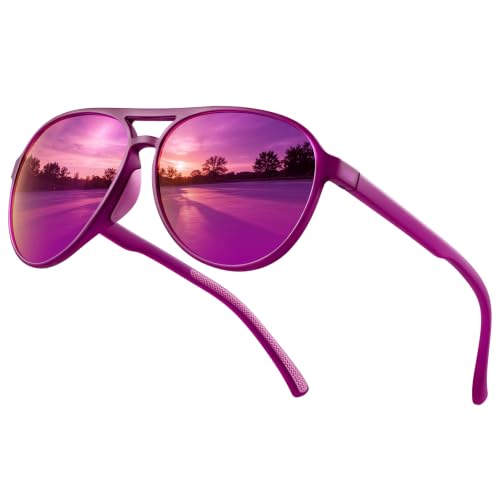 Women's Polarized Aviator Sunglasses Sport Style for Running Pickleball UV Protection Tangle
