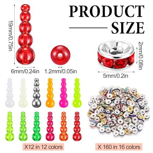 160 Pcs Fishing Beads 12 Pcs Stacked Fishing Beads