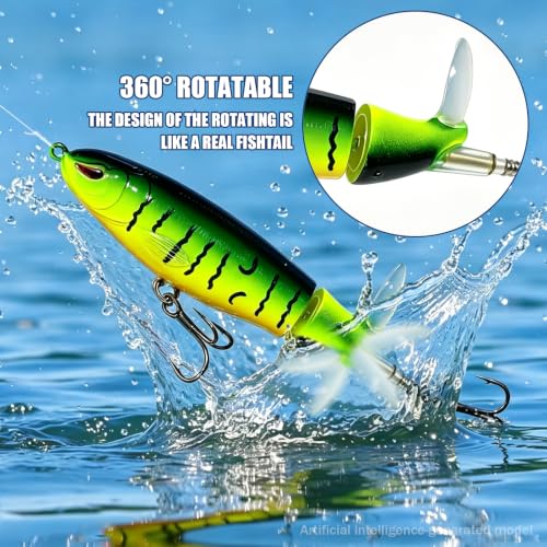 Topwater Fishing Lures with Rotating Tail (8PCs)