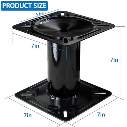 Boat Seat Pedestal Base Mount Kit with Boat Seat Swivel&7"