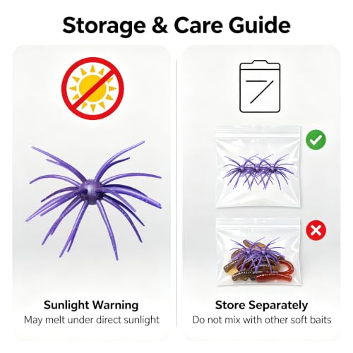 Urchin Baits for Bass Fishing (C-Purple / 4.3in-10pcs)