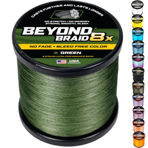 Braided Fishing Line (Green 8X - No Fade / 10LB (300 Yards))