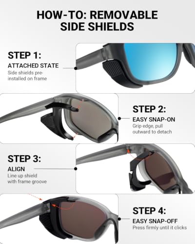 Polarized Sport Sunglasses with Removable Side Shields