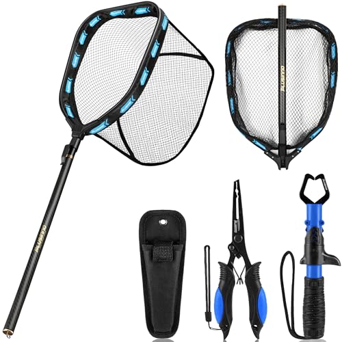 Long Fishing Net with Plier Lip Gripper Tools (With Tool Kit - 6.56 Ft Full Length)