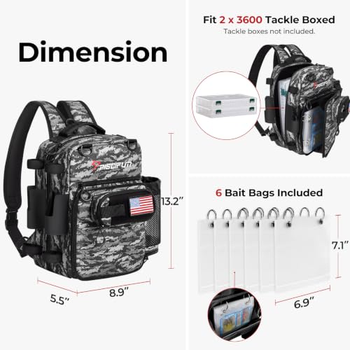 Fishing Tackle Backpack (Black Camo)