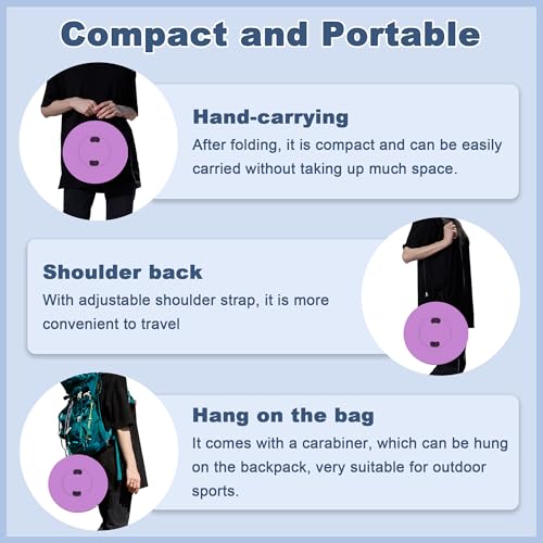 2026 Upgraded 18.1" Collapsible Stool with Cushion & Carry Bag (Purple-l / Large)