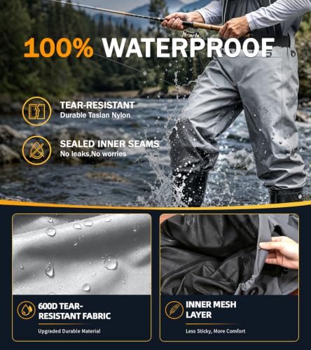 High Strength Nylon PVC Waterproof Fishing Chest Waders with Bootfoot