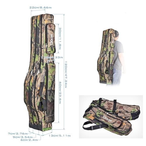 3 Layers Fishing Pole Bag (Earthy yellow / 120cm/47.2in)