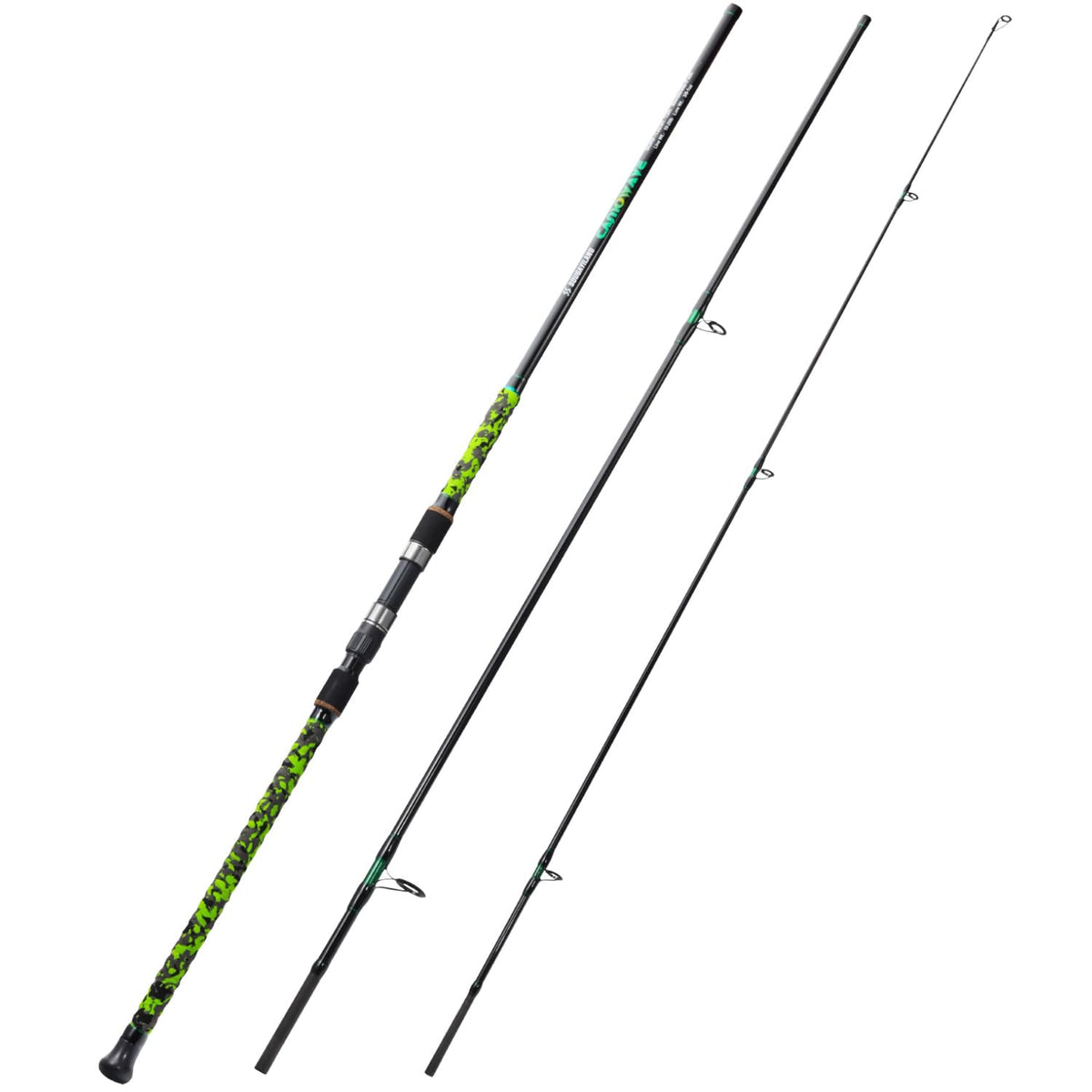 Surf Spinning Fishing Rod Carbon Travel Surf Rod M (green / 12ft-Spinning-3Pc-H)