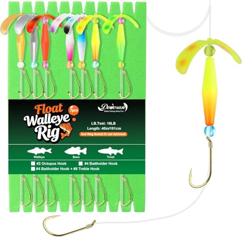 Crawler Harness Walleye Rigs with Dual (Gold-Octopus Hooks- #2)